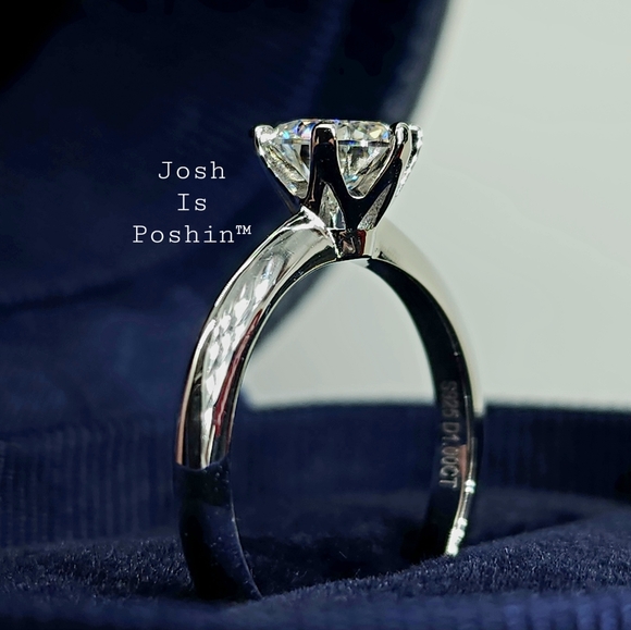 1CT. Moissanite solitaire engagement ring in sterling silver - Picture 13 of 17